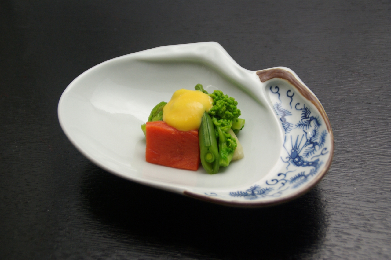 春のレシピ：春野菜黄身酢掛け
